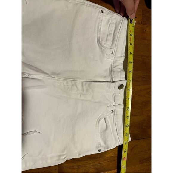 William Rast Womens Cut Off Distressed High Rise White Shorts Stretch Size 27 - Picture 7 of 11